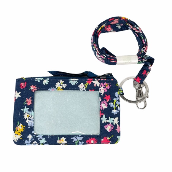 Vera Bradley Zip ID Case & Lanyard Scattered Wild - Picture 2 of 6